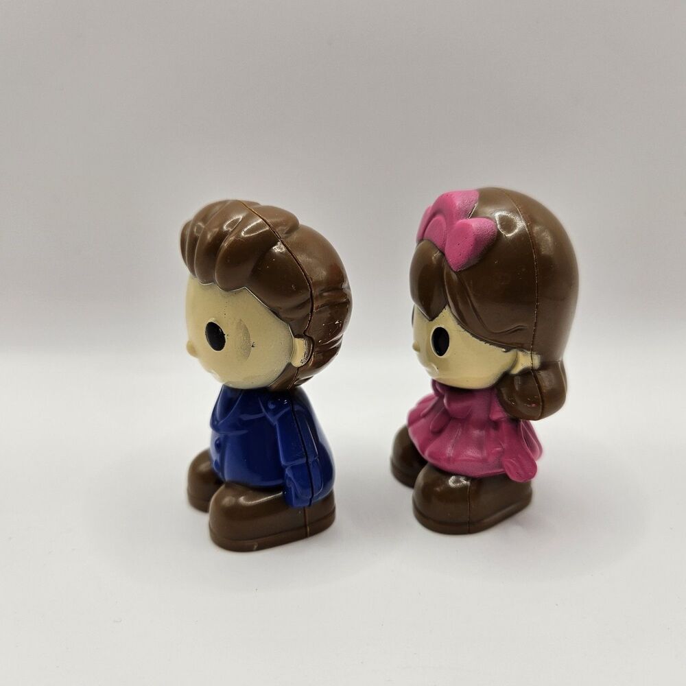Cute Boy Girl Mini Figure Toy Lot Kawaii Cartoon Plastic Dolls Pair Vintage... - Picture 2 of 6